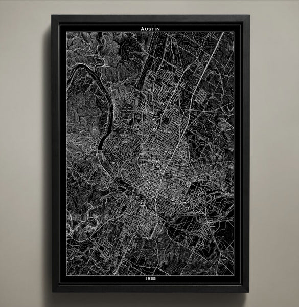 Map Print, AUSTIN - Map Prints by GeoArtShed
 - 1
