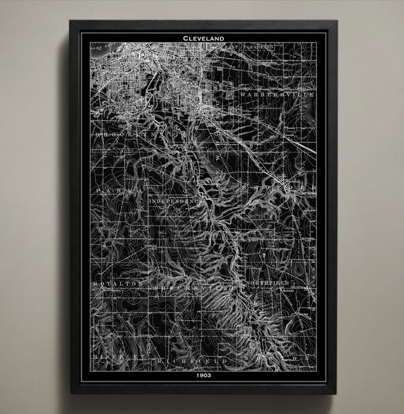 Map Print, CLEVELAND - Map Prints by GeoArtShed
 - 1