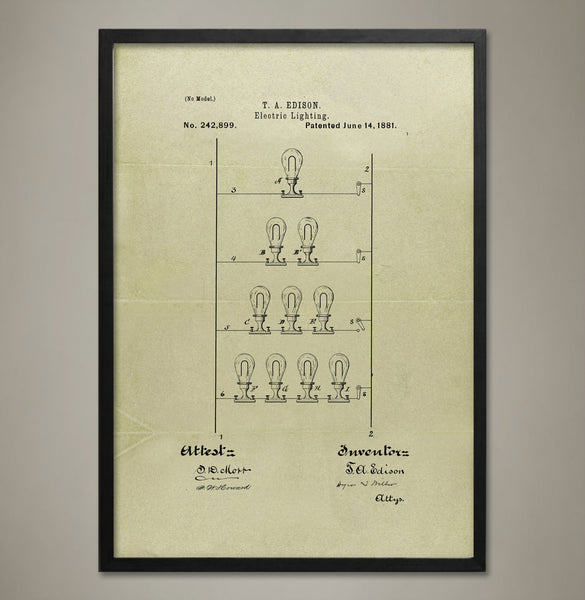 Edison Light Patent Print - Map Prints by GeoArtShed
 - 1
