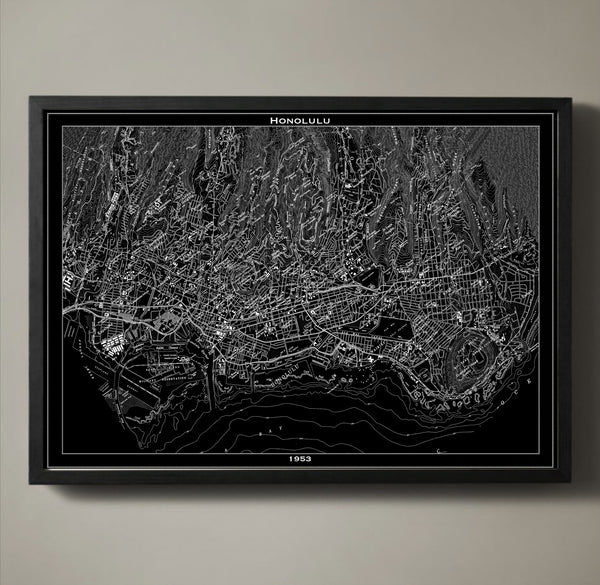 Map Print, HONOLULU - Map Prints by GeoArtShed
 - 1