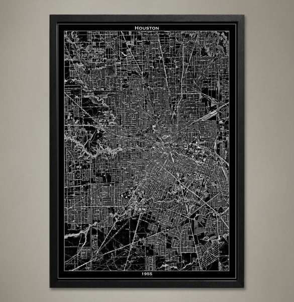 Map Print, Houston - Map Prints by GeoArtShed
 - 1