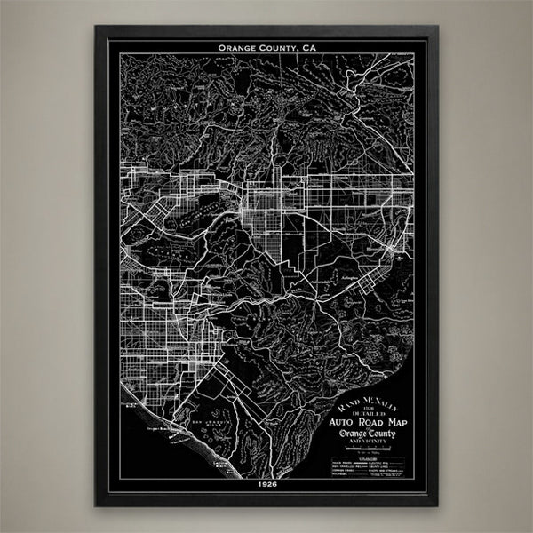 Map Print, ORANGE COUNTY, CA - Map Prints by GeoArtShed
 - 1