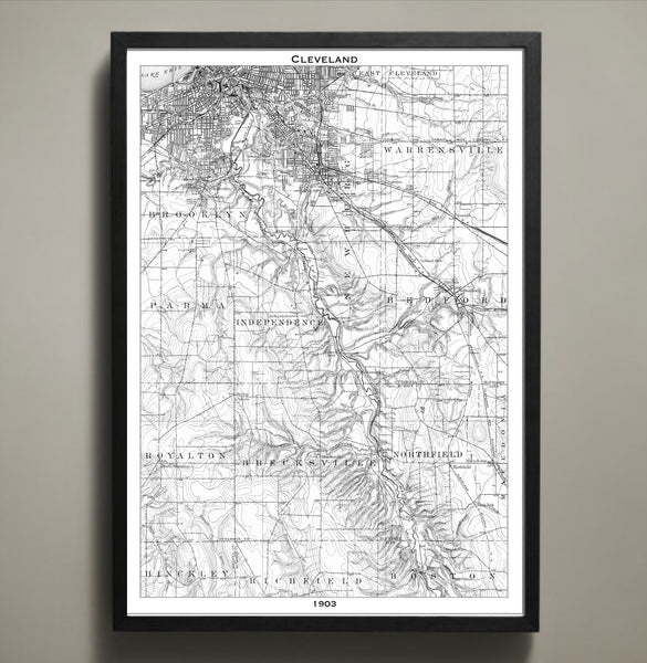 Map Print, CLEVELAND - Map Prints by GeoArtShed
 - 2