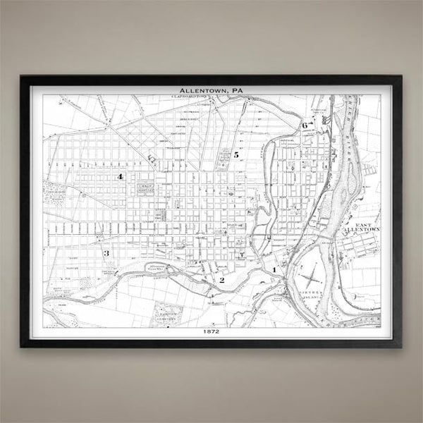 Map Print, ALLENTOWN PA - Map Prints by GeoArtShed
 - 2