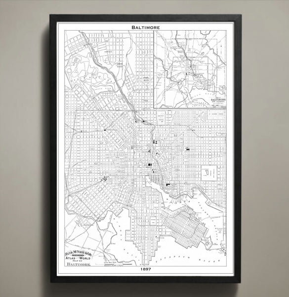 Map Print, BALTIMORE - Map Prints by GeoArtShed
 - 2