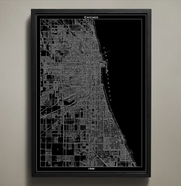 Map Print, CHICAGO - Map Prints by GeoArtShed
 - 2