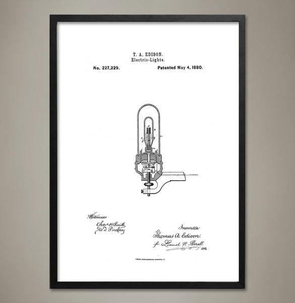 Edison Bulb Patent Print - Map Prints by GeoArtShed
 - 2