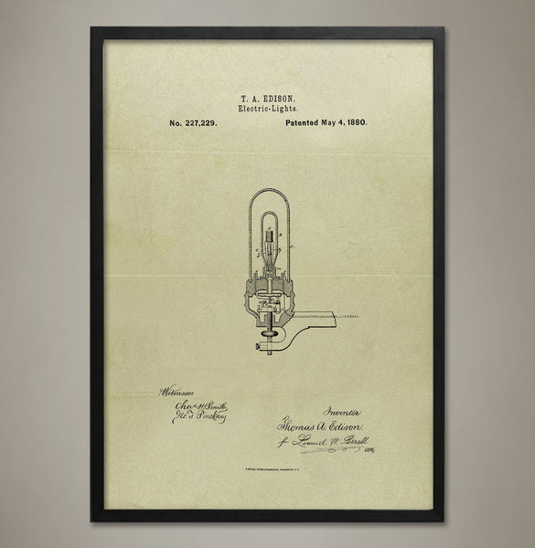 Edison Bulb Patent Print - Map Prints by GeoArtShed
 - 1