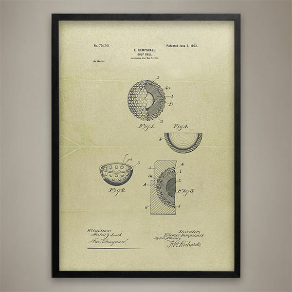 Golf Ball Patent Print - Map Prints by GeoArtShed
 - 1