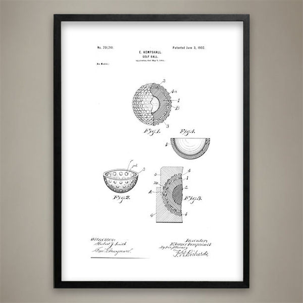 Golf Ball Patent Print - Map Prints by GeoArtShed
 - 2