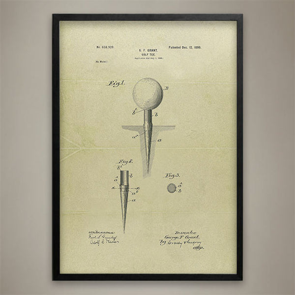 Golf Tee Patent Print - Map Prints by GeoArtShed
 - 1