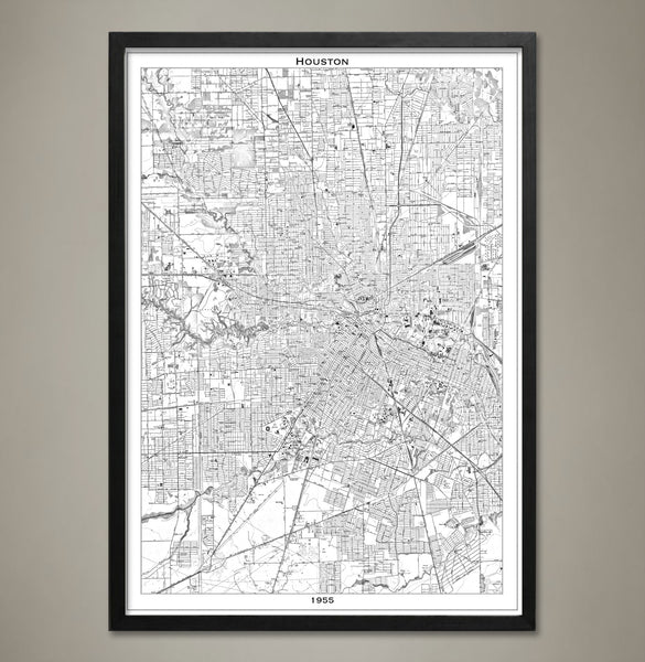 Map Print, Houston - Map Prints by GeoArtShed
 - 2