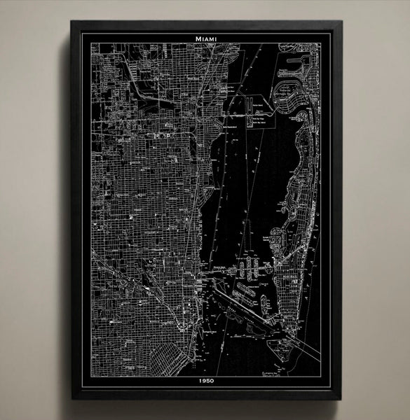 Map Print, MIAMI - Map Prints by GeoArtShed
 - 1