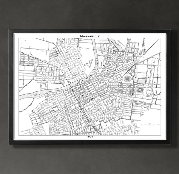 Map Print, NASHVILLE - Map Prints by GeoArtShed
 - 2