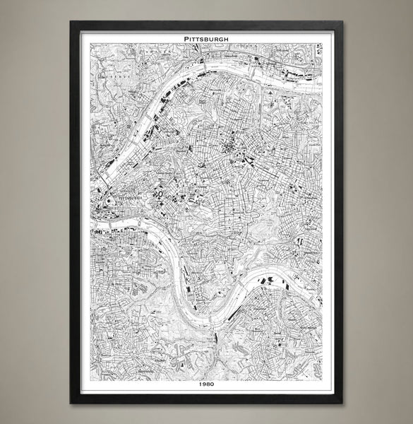 Map Print, PITTSBURGH - Map Prints by GeoArtShed
 - 2