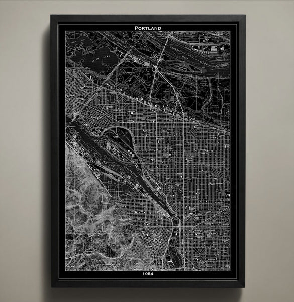 Map Print, PORTLAND - Map Prints by GeoArtShed
 - 2