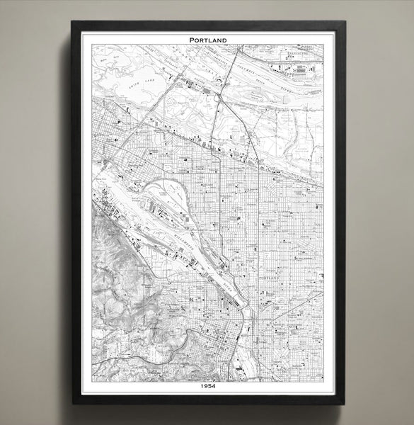 Map Print, PORTLAND - Map Prints by GeoArtShed
 - 1