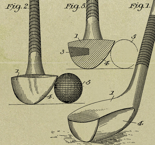 Golf Club-Vintage Design- 1900 Patent Print