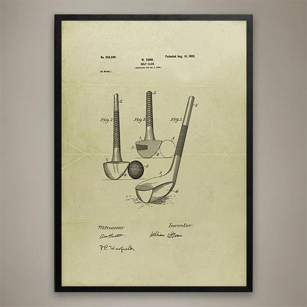 Golf Club-Vintage Design- 1900 Patent Print