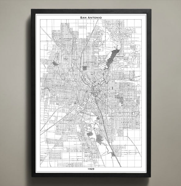 Map Print, SAN ANTONIO - Map Prints by GeoArtShed
 - 2
