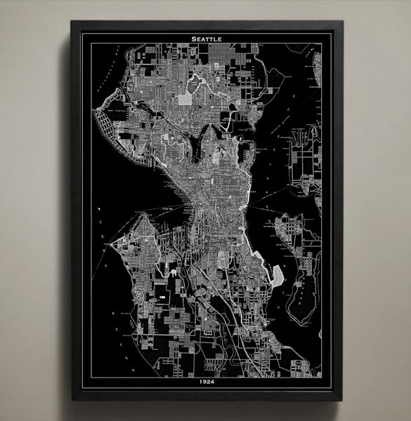 Map Print, SEATTLE - Map Prints by GeoArtShed
 - 2