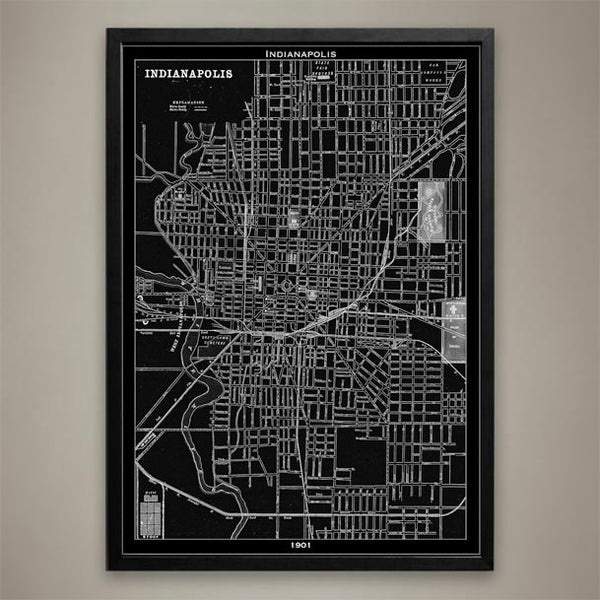 Map Print, Indianapolis - Map Prints by GeoArtShed
 - 1